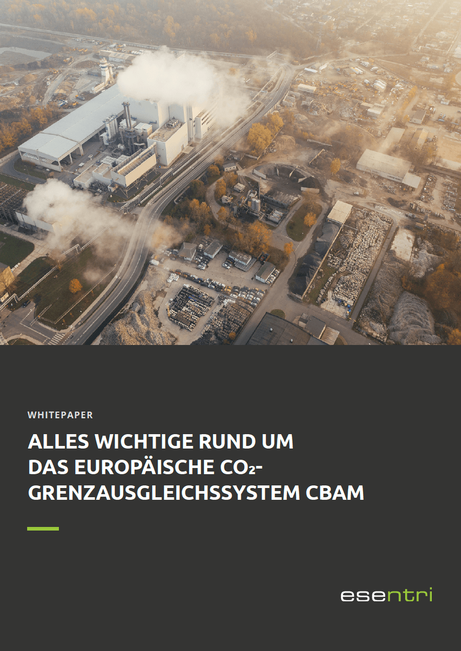 Das Bild zeigt die Titelseite des WHITEPAPER CARBON BORDER ADJUSTMENT MECHANISM (CBAM)